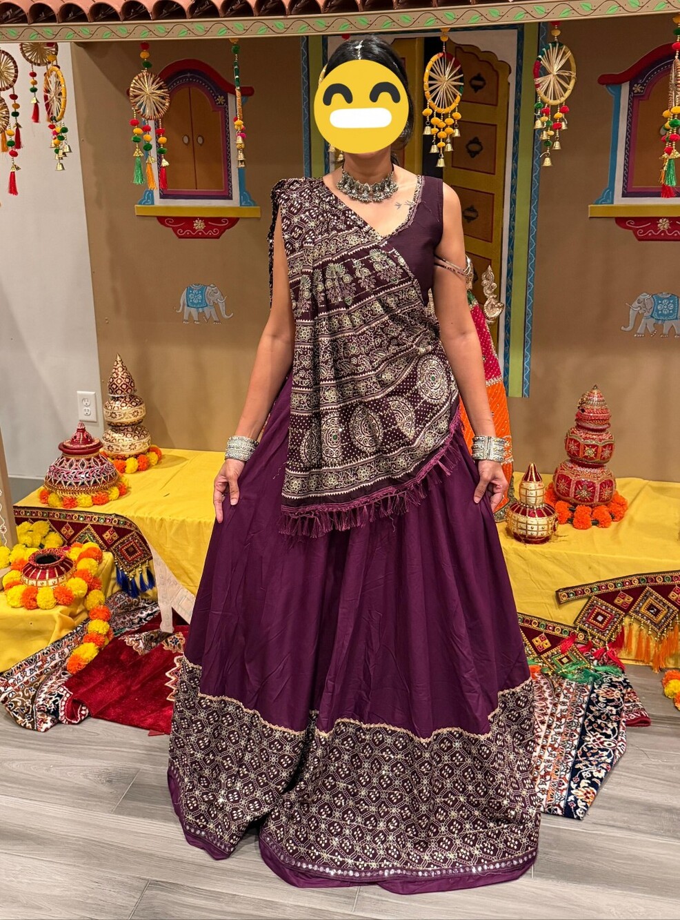 Elegant Purple Indian Lehenga with Embroidered Dupatta (Blouse Not Included)